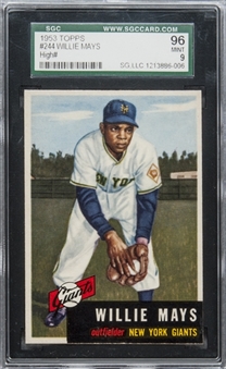 1953 Topps #244 Willie Mays – SGC 96 MINT 9 "1 of 2!"